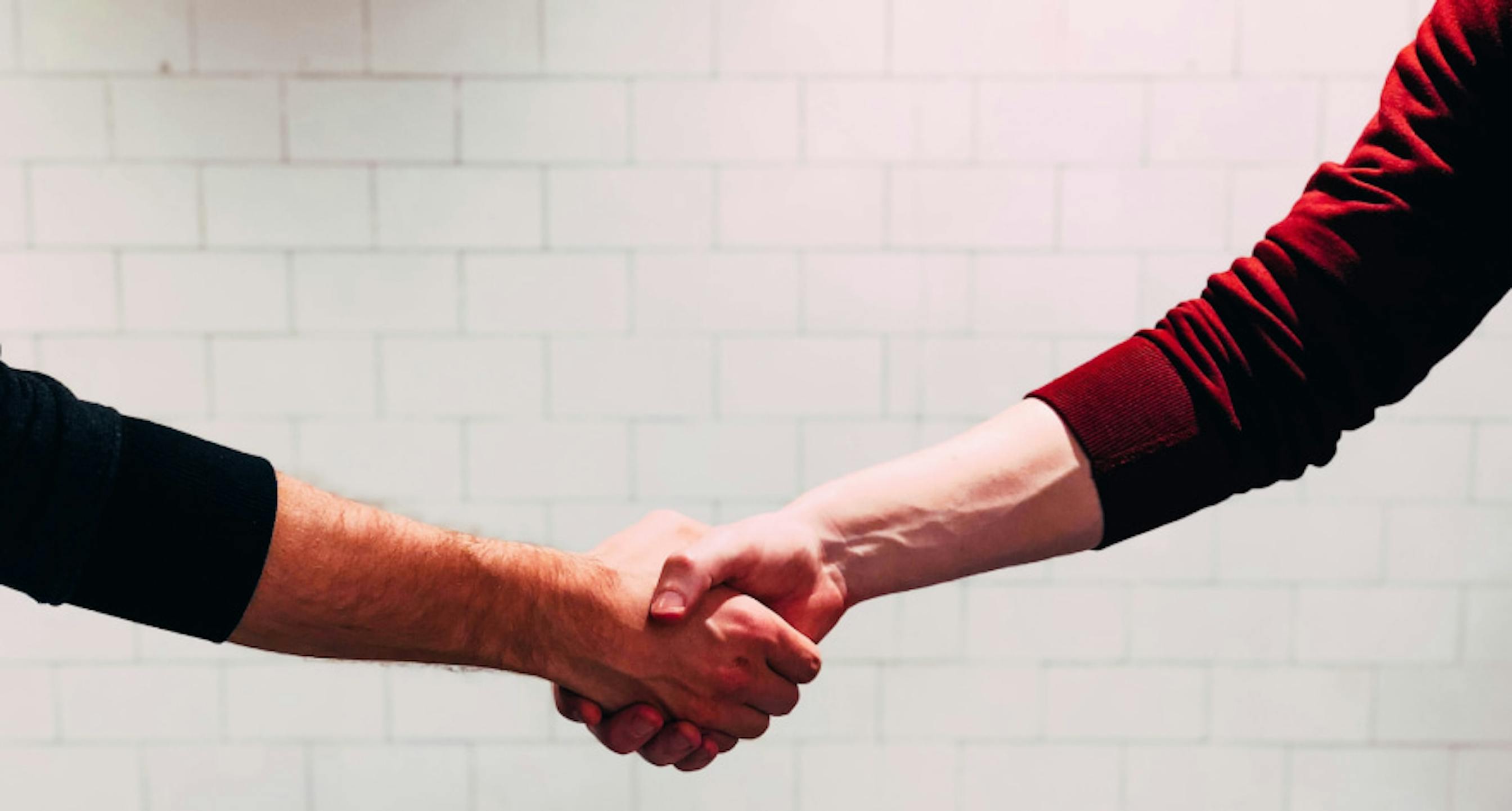 two people shaking hands