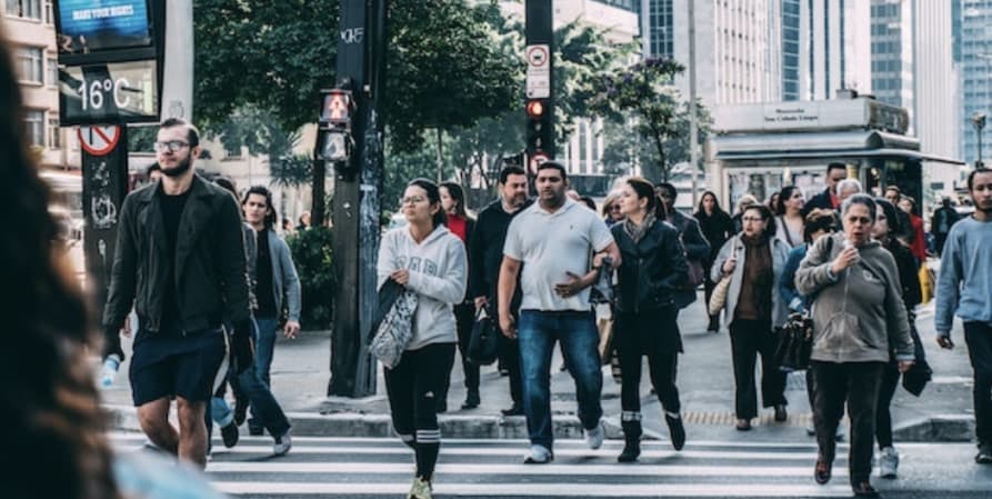 people walking in a city