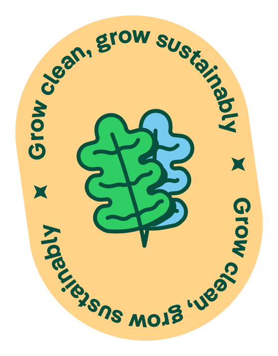 Logo "grow clean, grow sustainably"