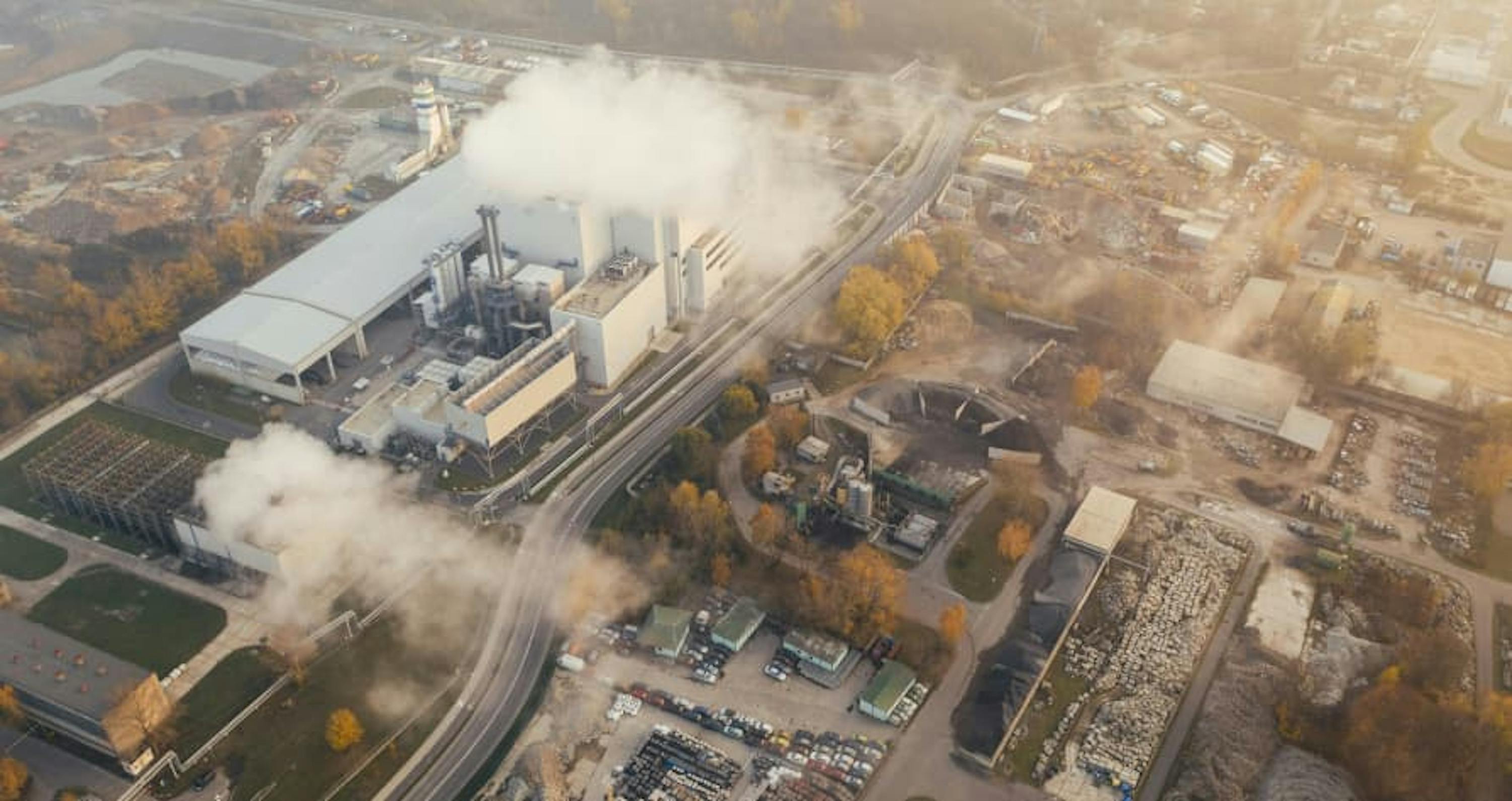 pollution sepia colored bird's eye view photo