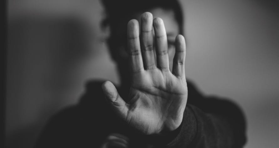 someone showing his/her hand