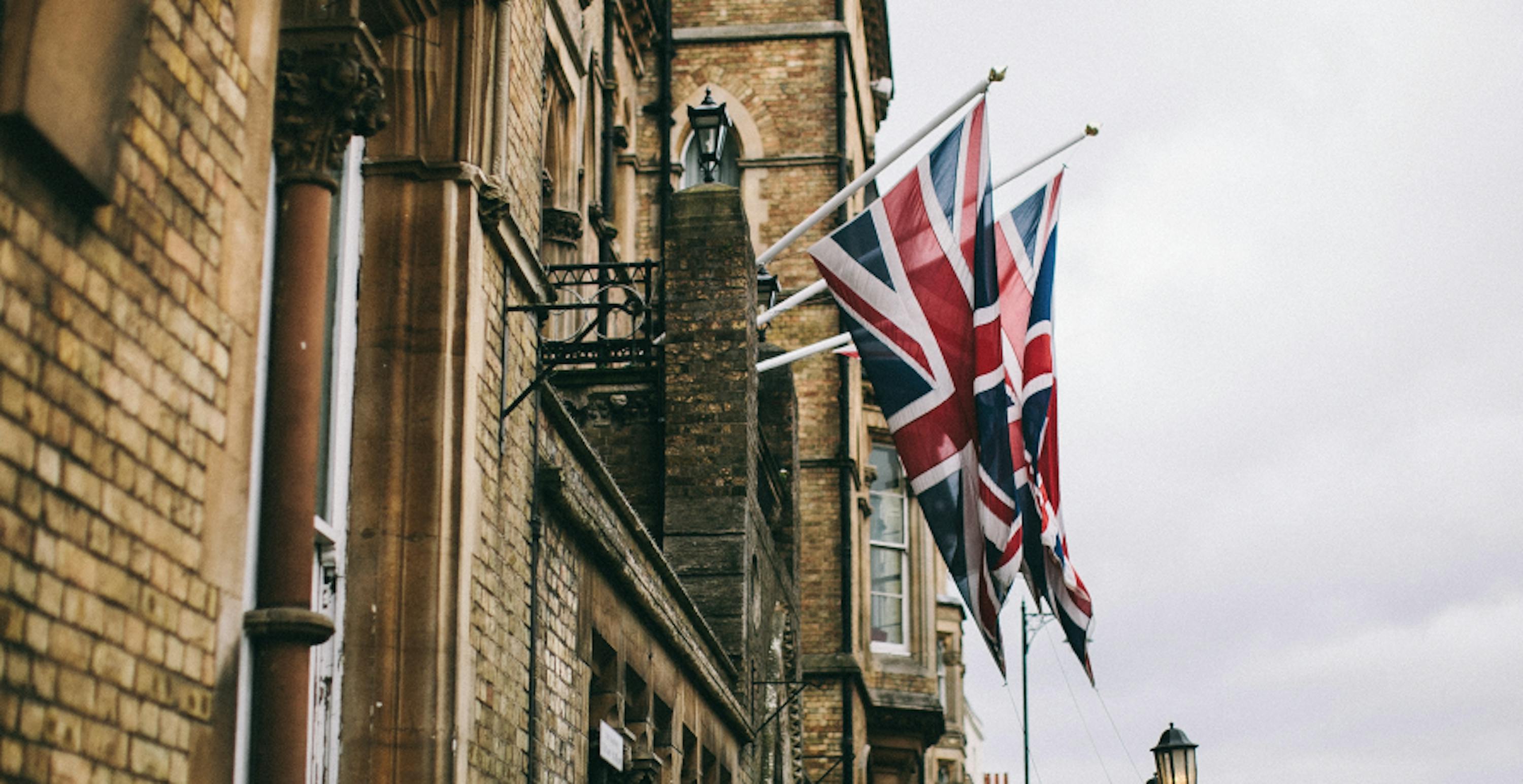 UK flag outside a building