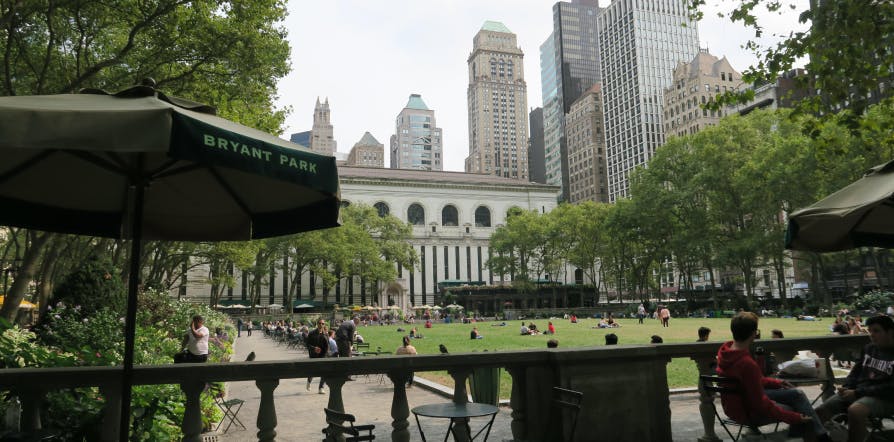 view of nyc from bryant park