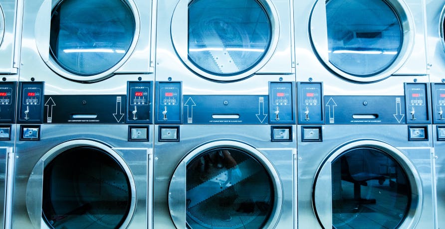 washing machines at laundromat
