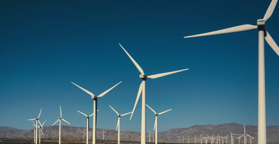 wind turbines in countryside