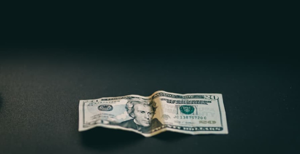 crumpled $20 USD