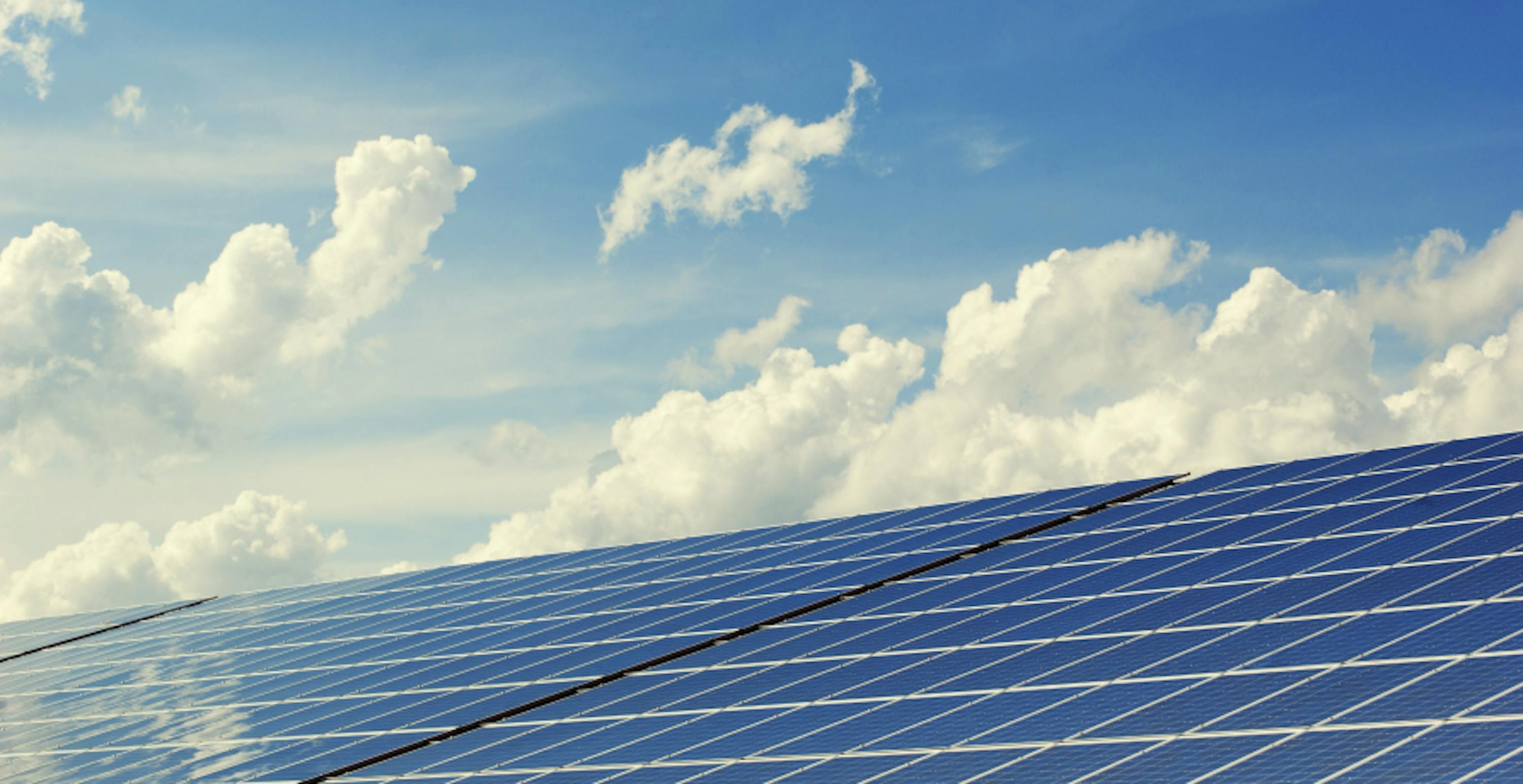 solar panels and blue sky