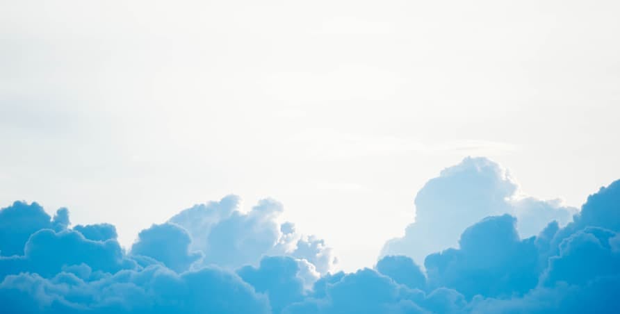 puffy blue clouds