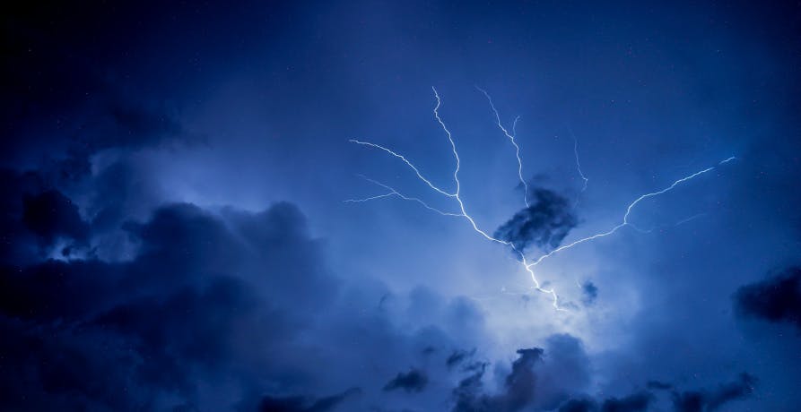 storm with lightening