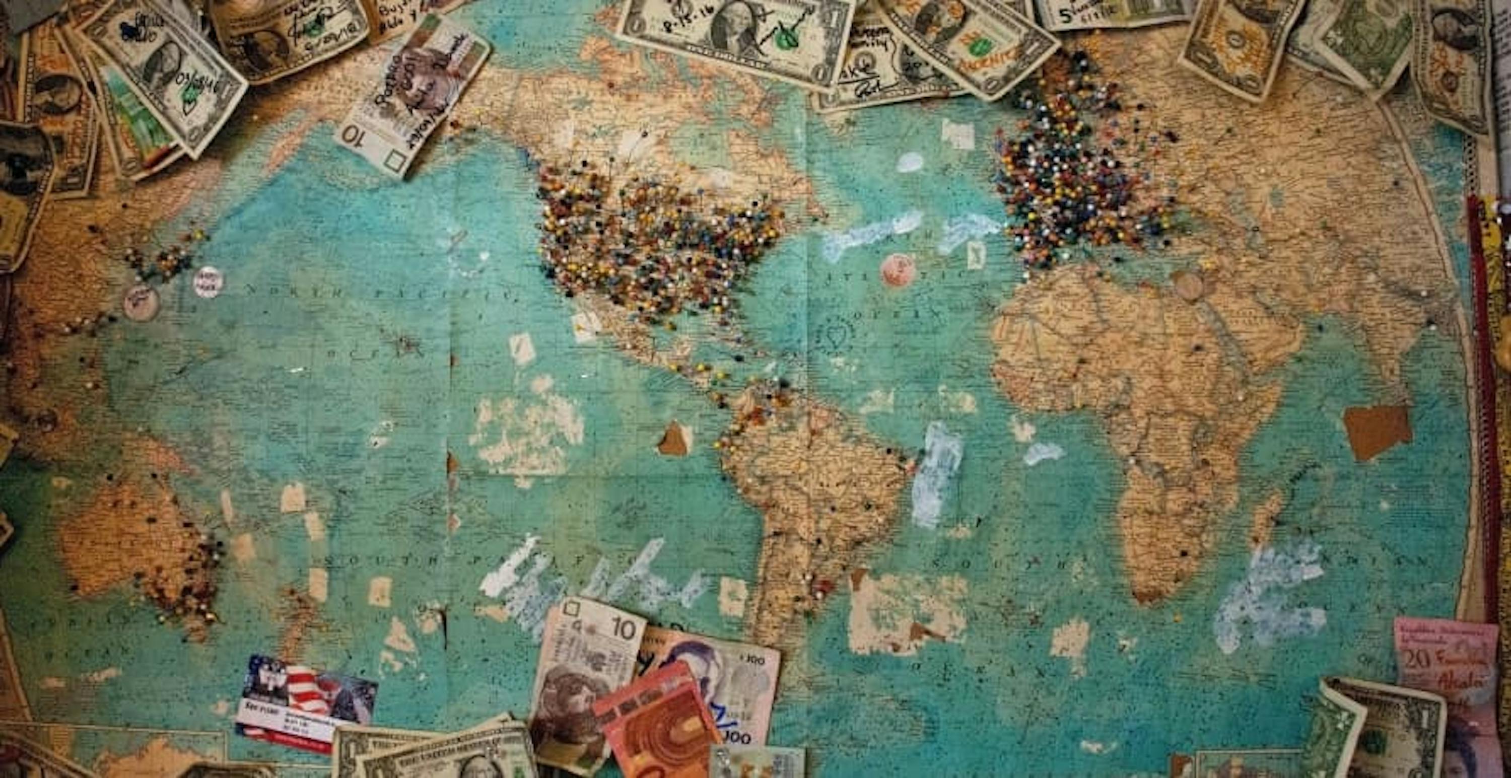 map and global currencies