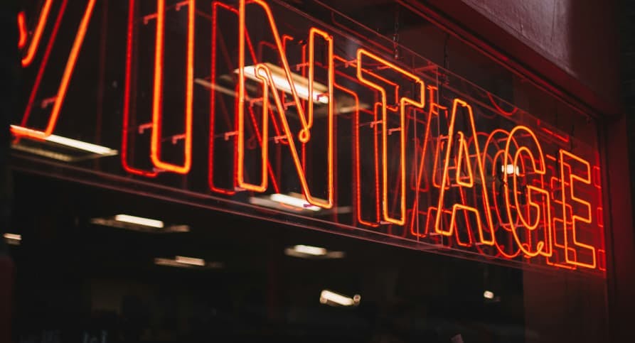 vintage store neon sign in red
