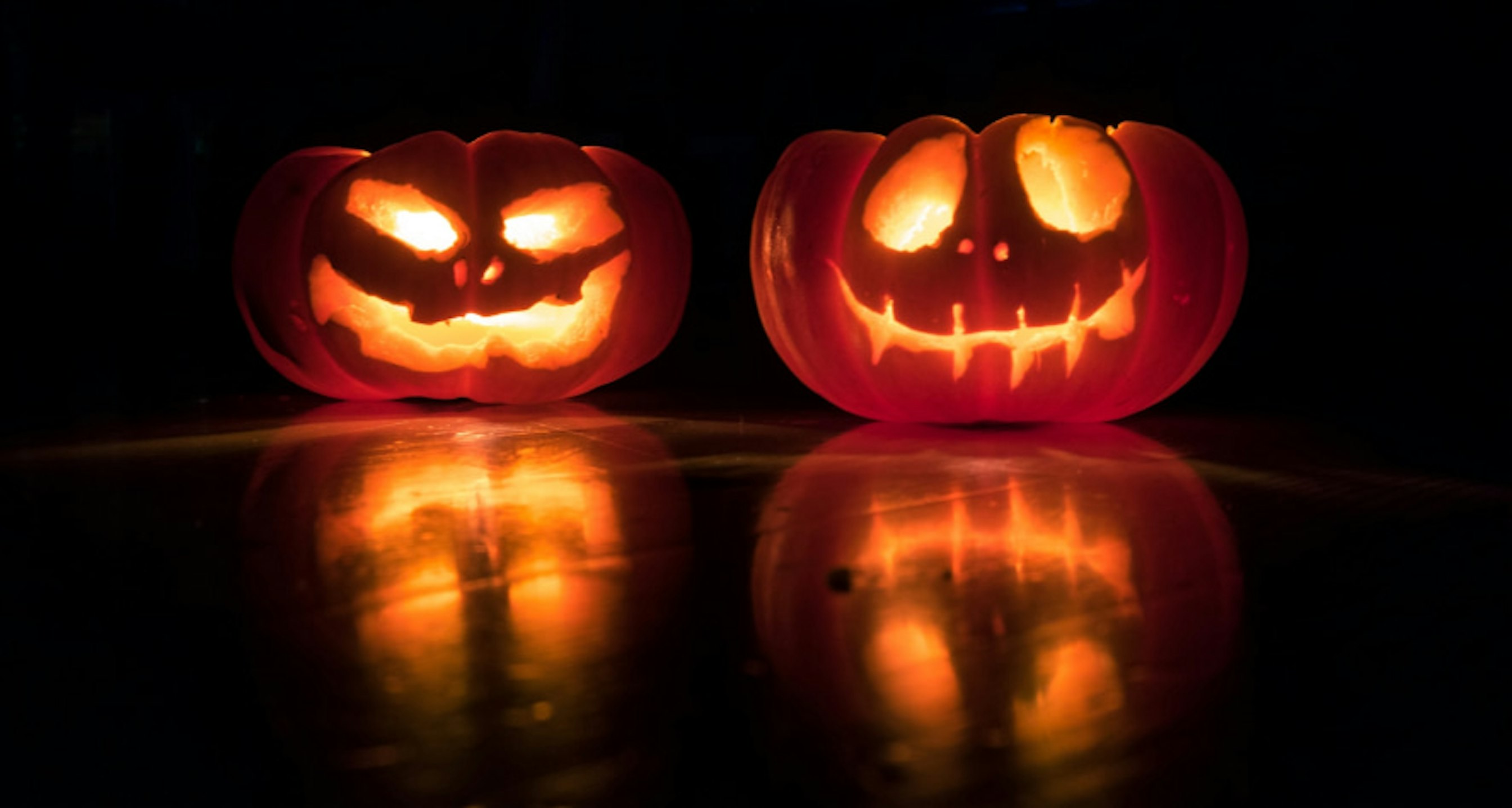 two halloween pumpkins