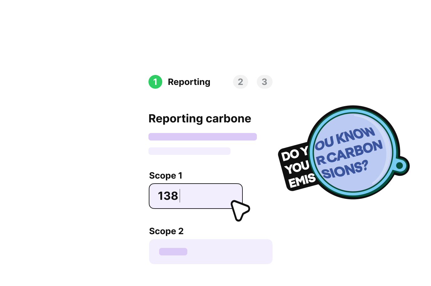 Animation "reporting carbone"