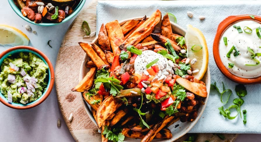 loaded sweet potato french fries