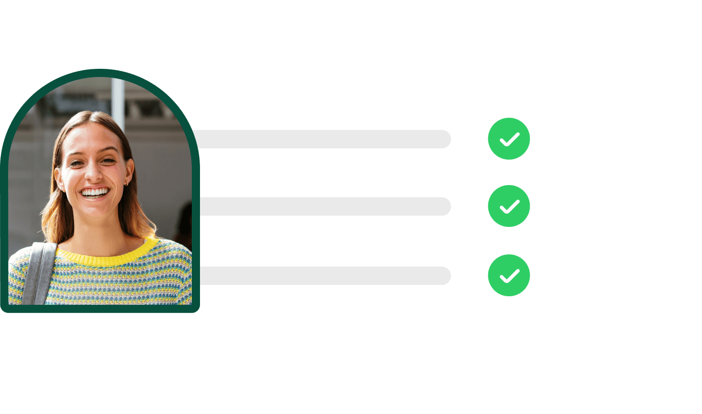 Graph with a Woman smiling