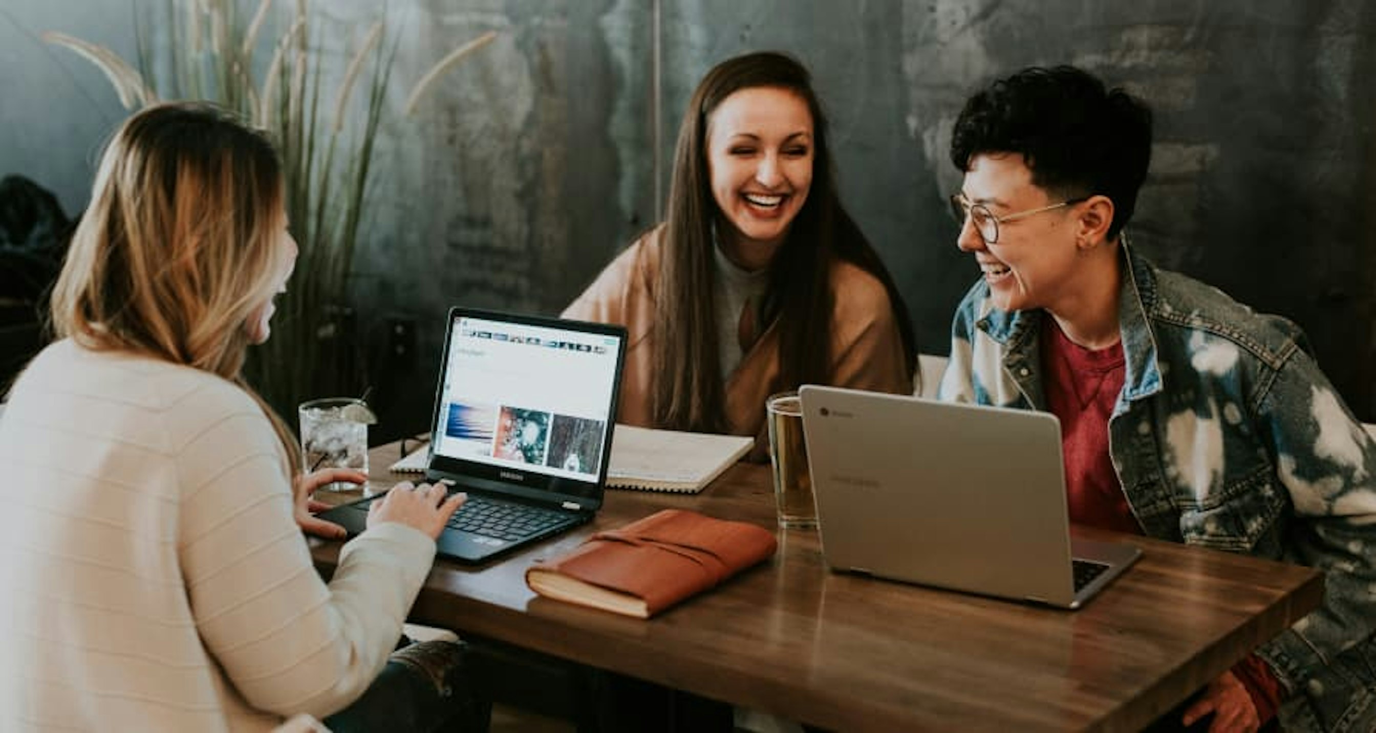 young people co-working together