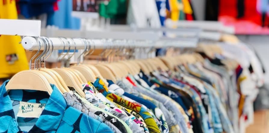 colorful clothes on rack