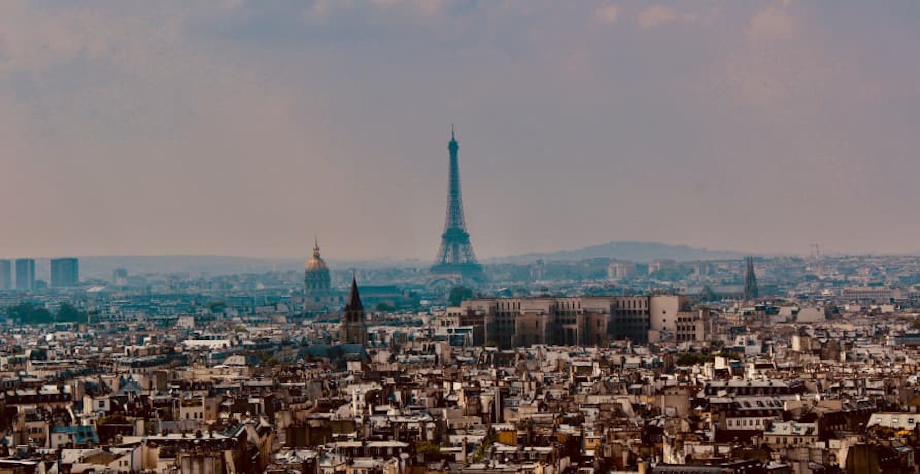 Paris with the Eiffel Tower in view