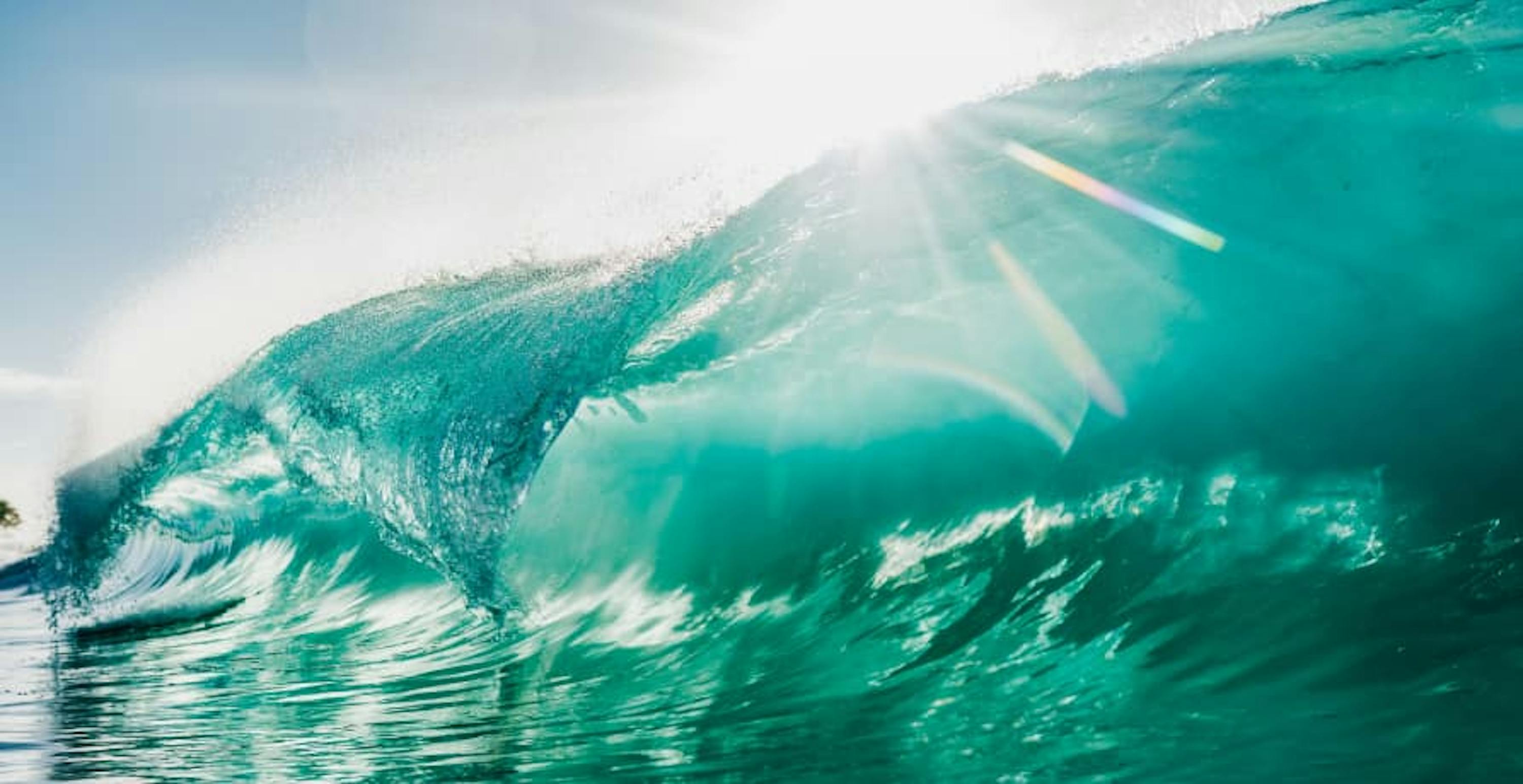 ocean wave with clear clean water