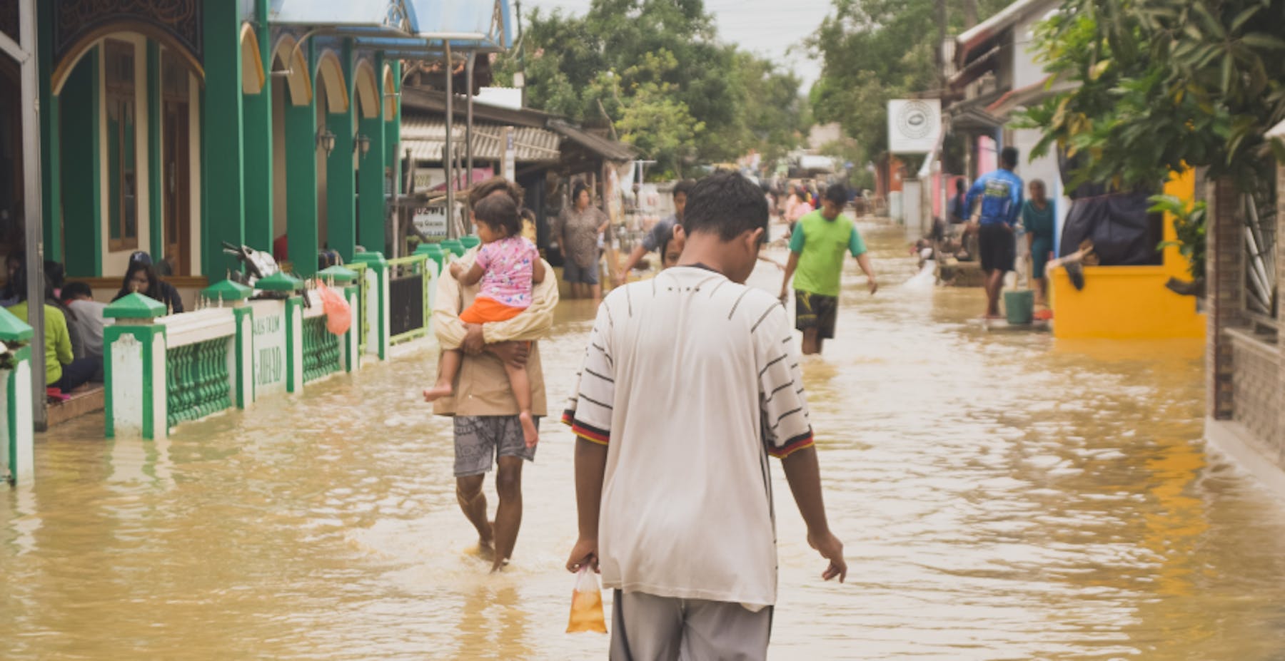 des victimes d'inondations