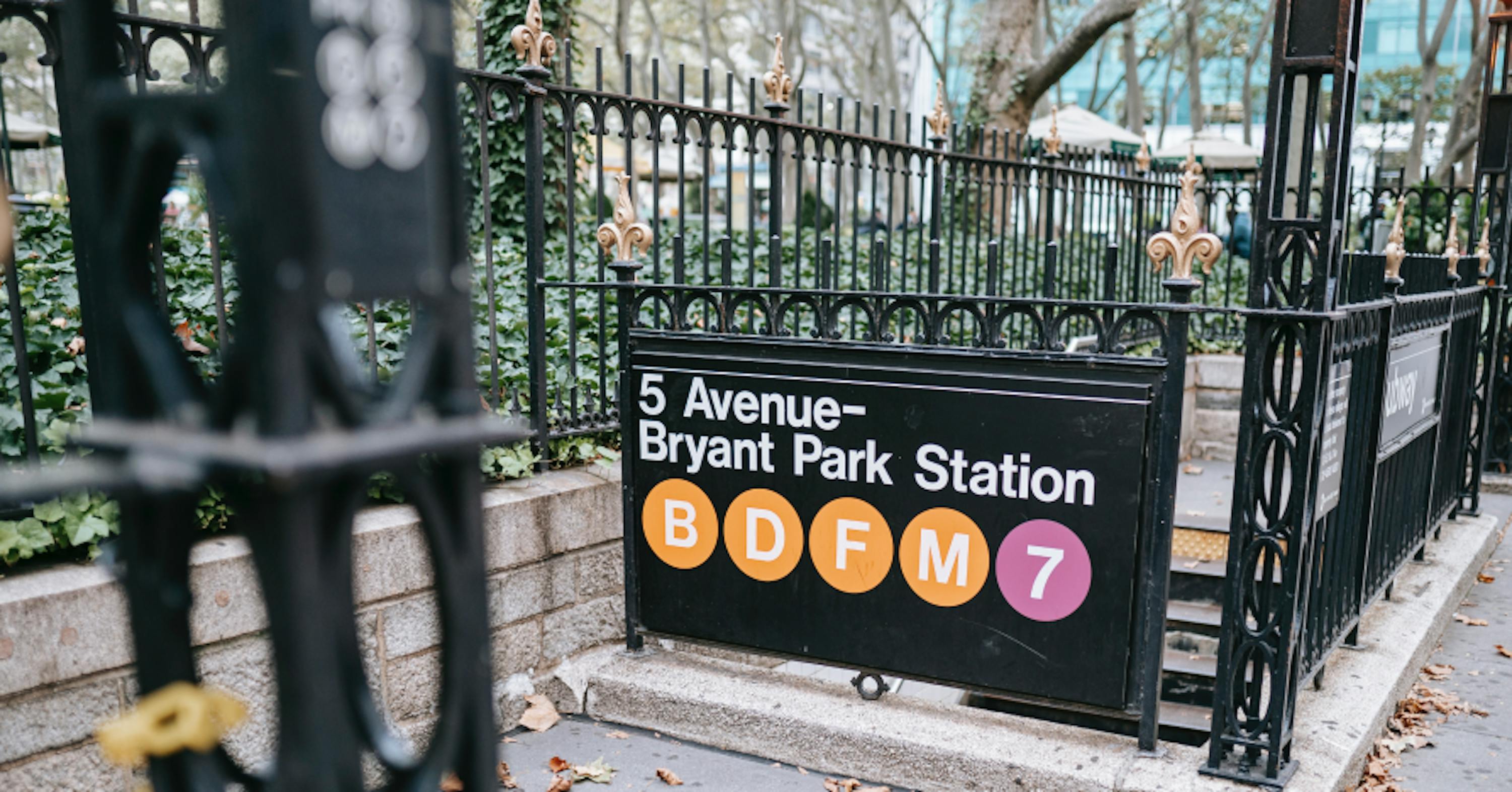 subway station outside of bryant park