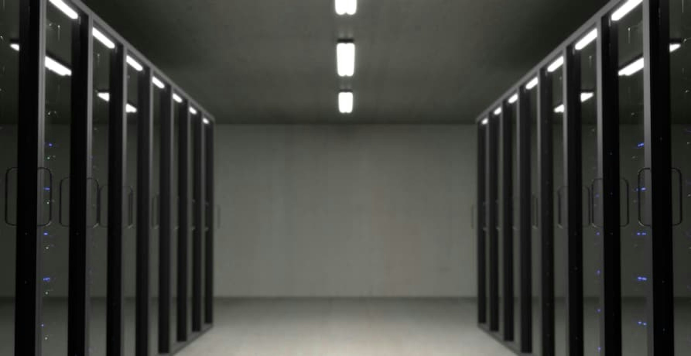 computer processors in glass cabinets