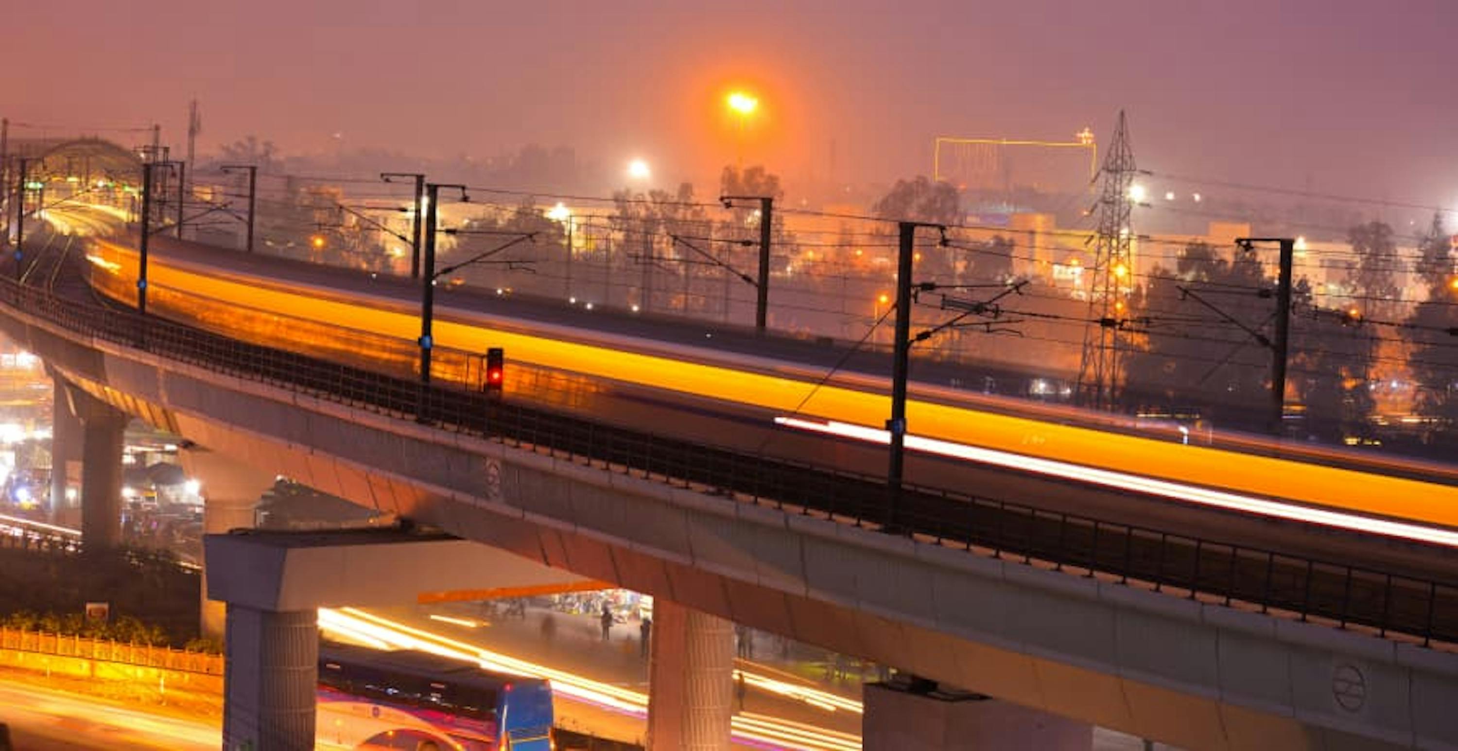 urban city and road at night