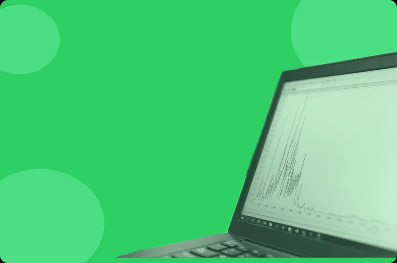Laptop screen displaying an emissions data graph, representing scope 3 emissions software in use