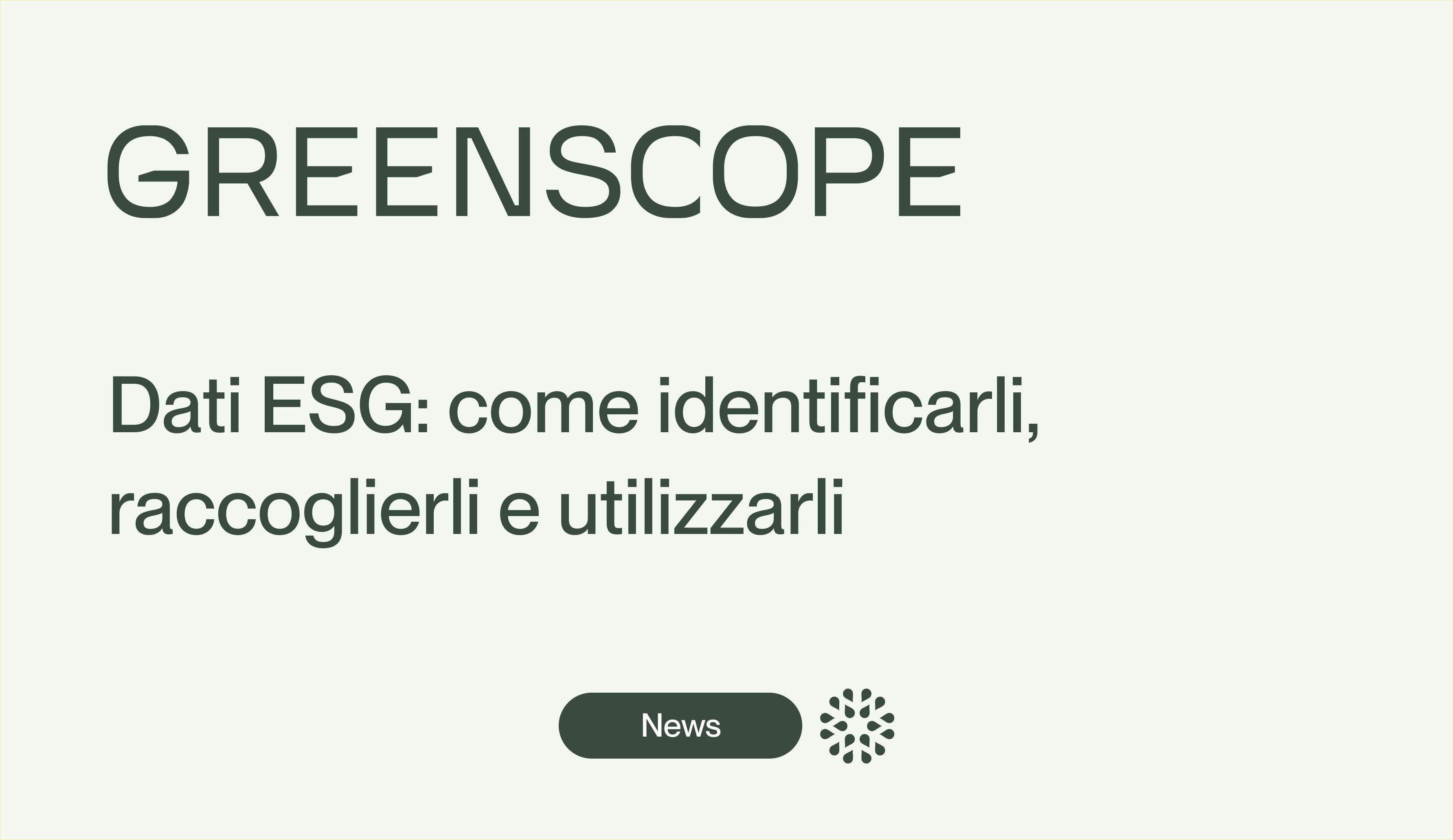 dati ESG fonte raccolta