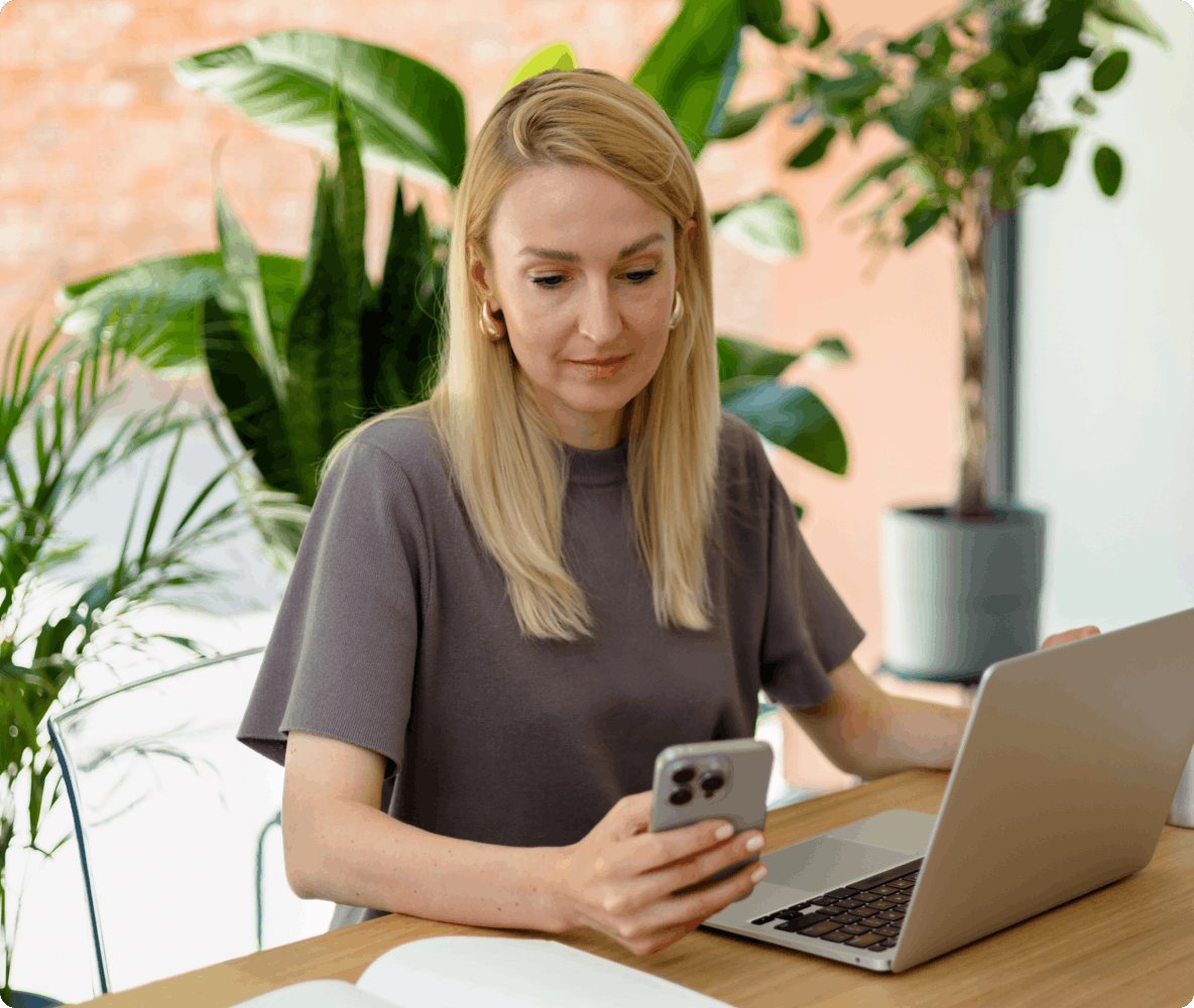 woman consultant working on a platform