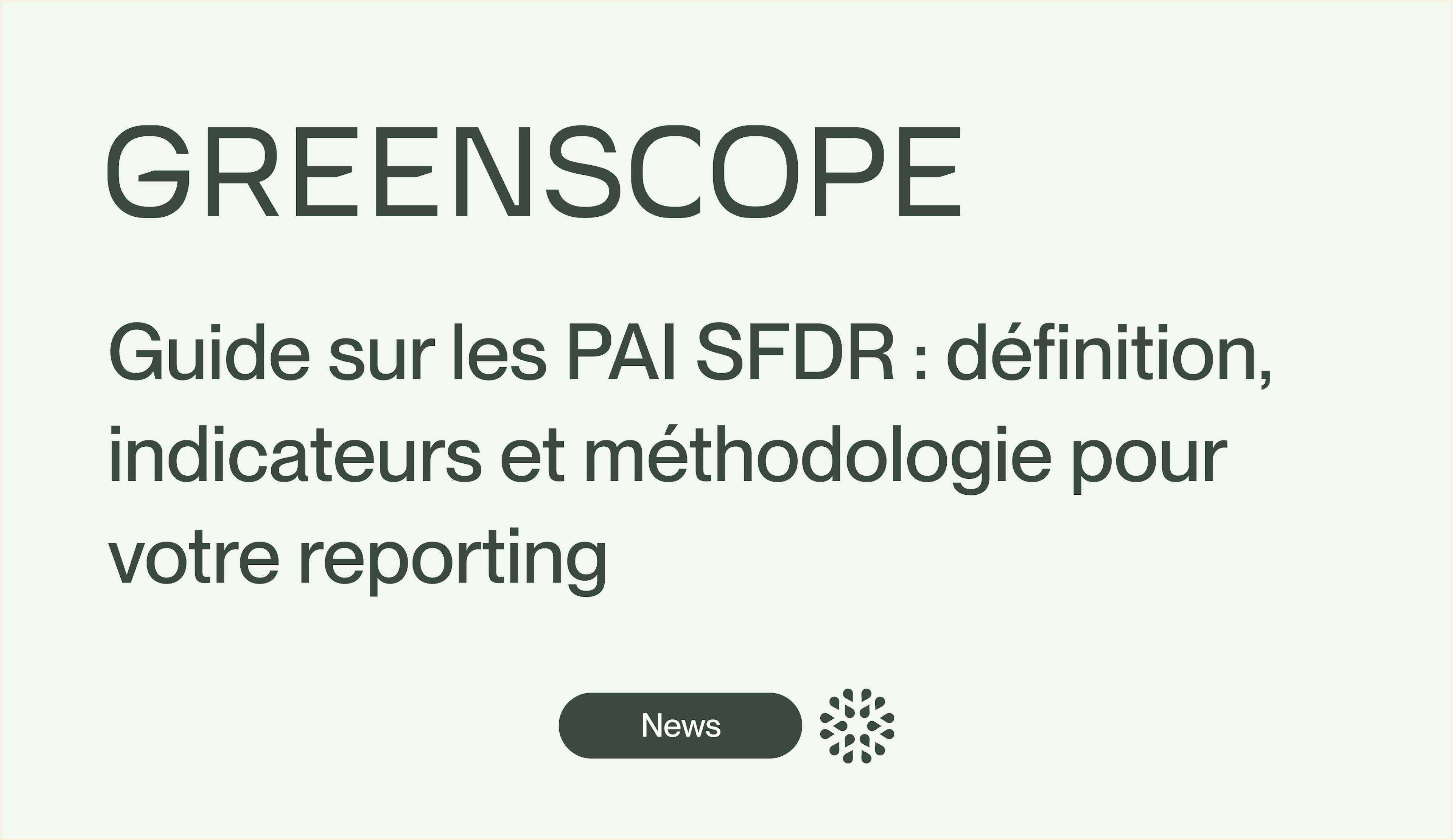 indicateur reporting SFDR PAI