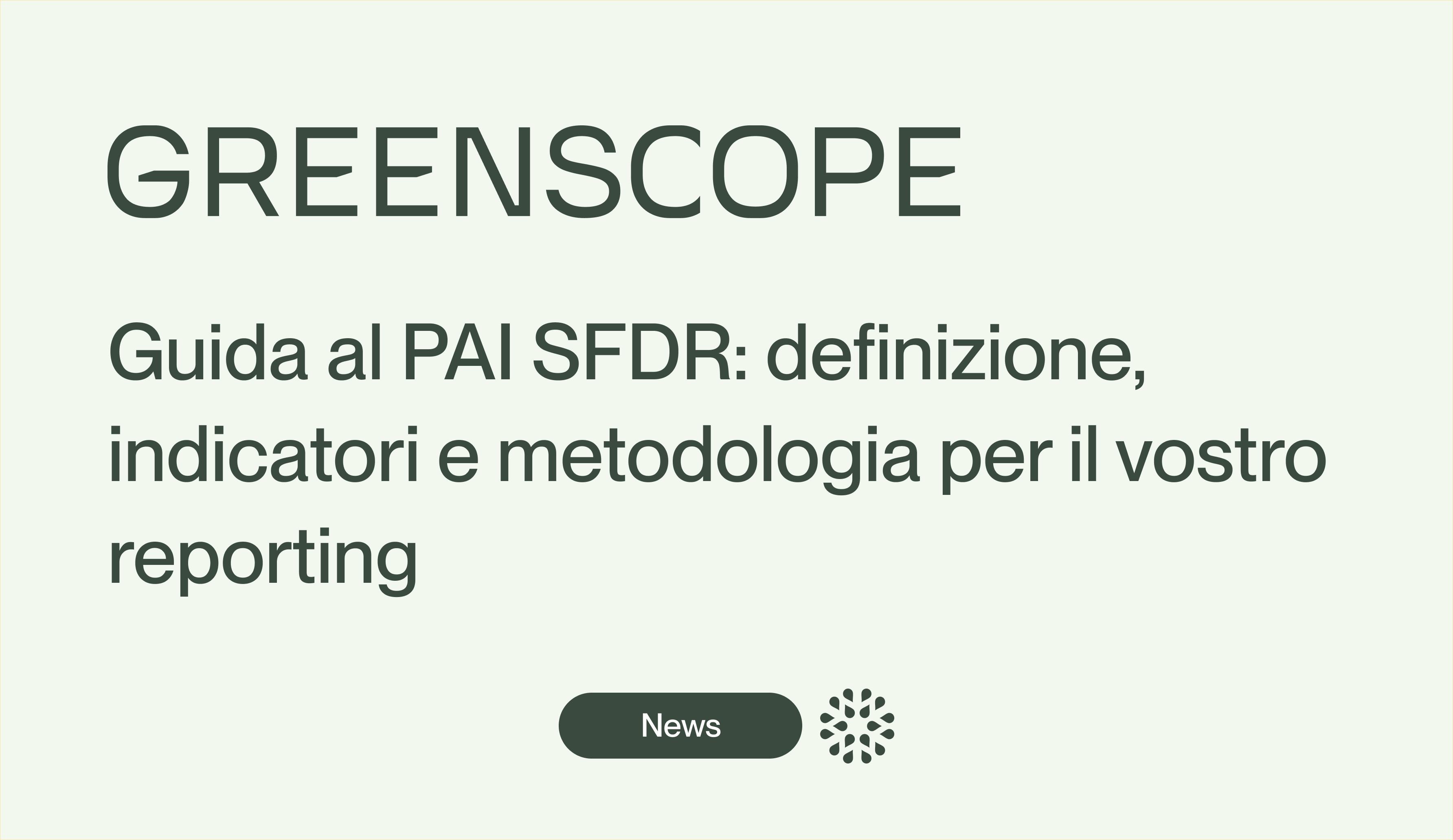 indicatori PAI SFDR reporting