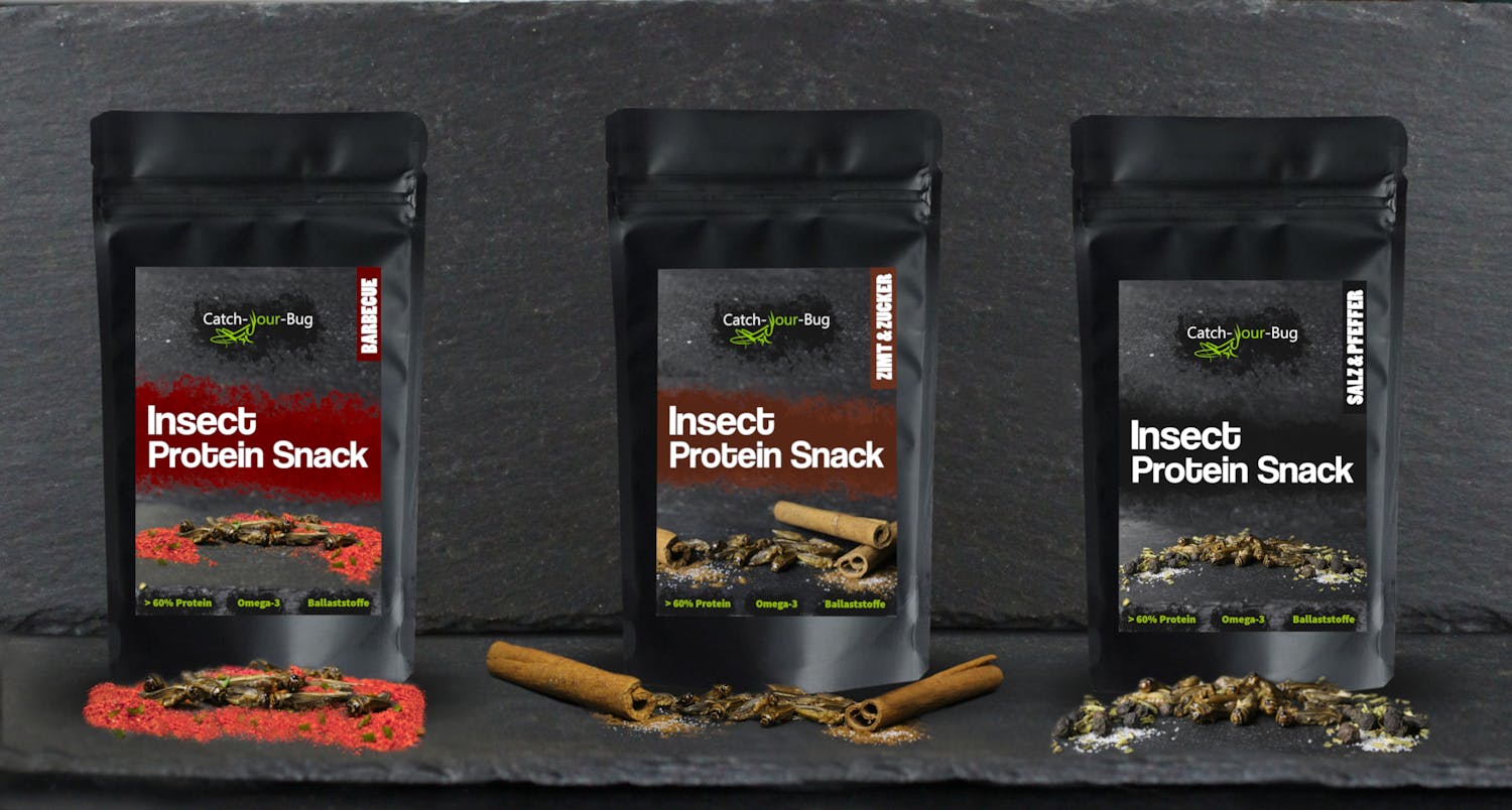 Three new Catch-your-bug Insect Protein Snacks
