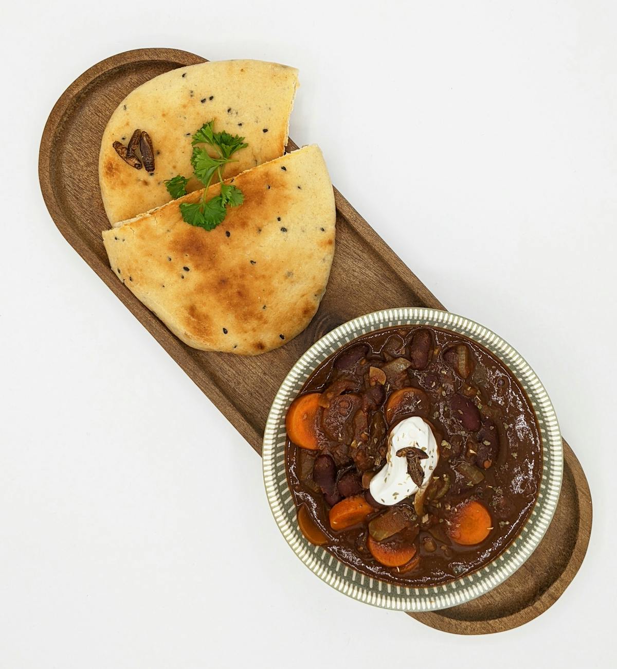 Serve your chili con carne with fresh naan bread for a change!