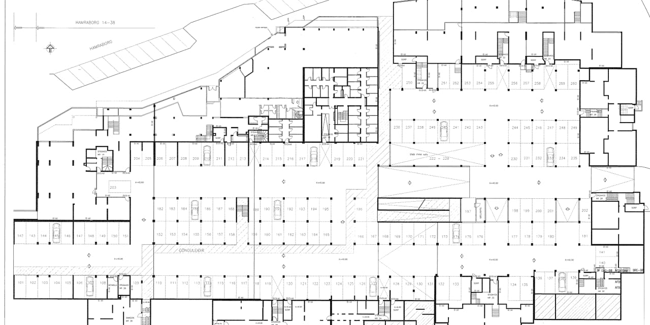 Overview - Hamraborg parking lot - 2. floor