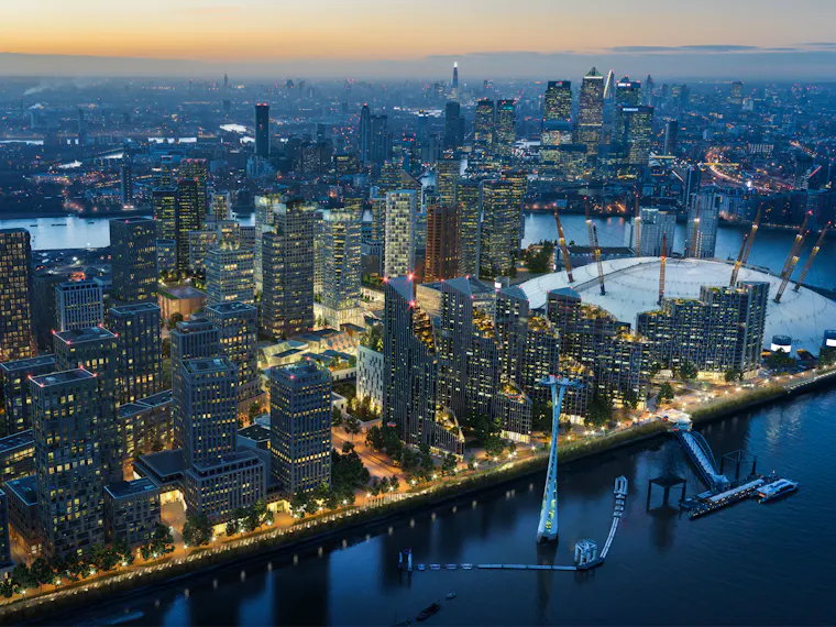 Zoomed out photo of whole Greenwich waterfront