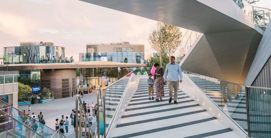 Greenwich Peninsula offers lush green space, enviable views, and a bold future