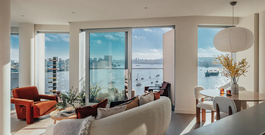 peninsula riverfront in greenwich peninsula