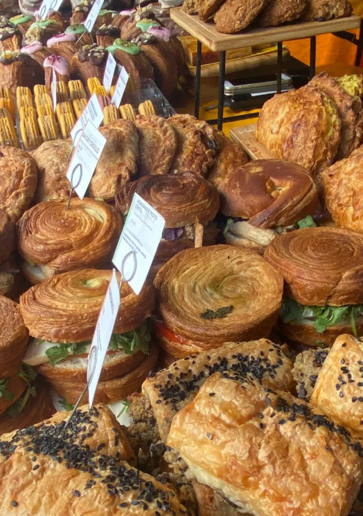 An array of baked goods at the market stall
