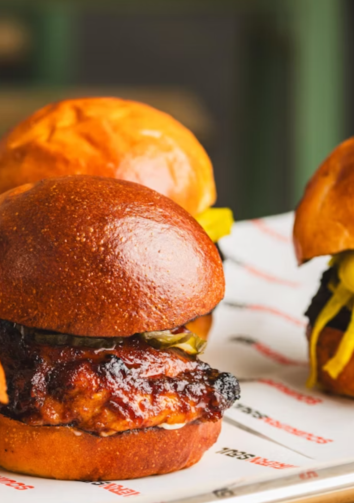 A selection of chicken and pulled pork sliders