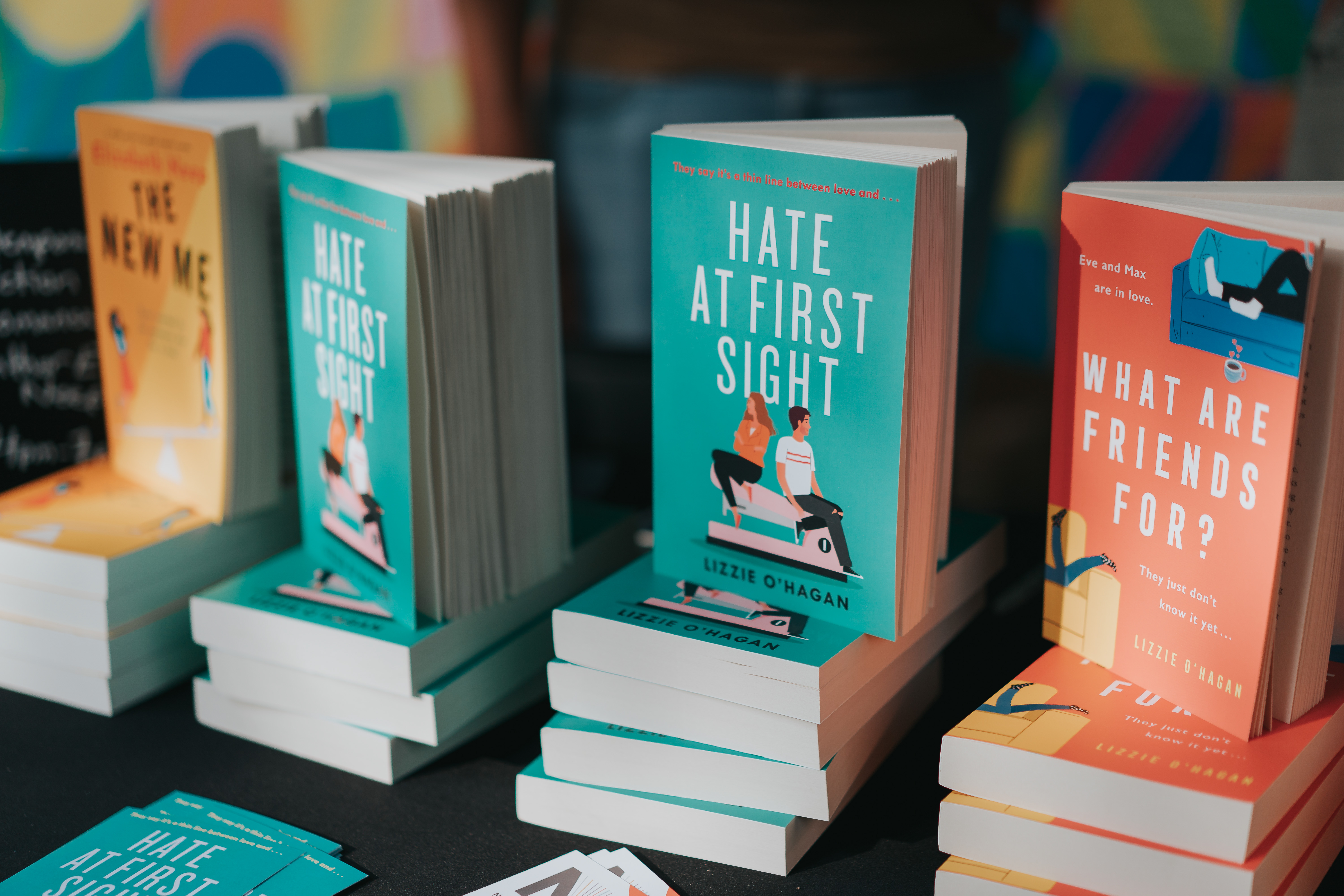 Stacks of books at the stand