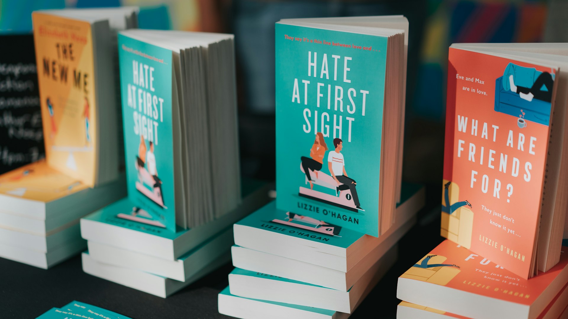 Stacks of books at the stand