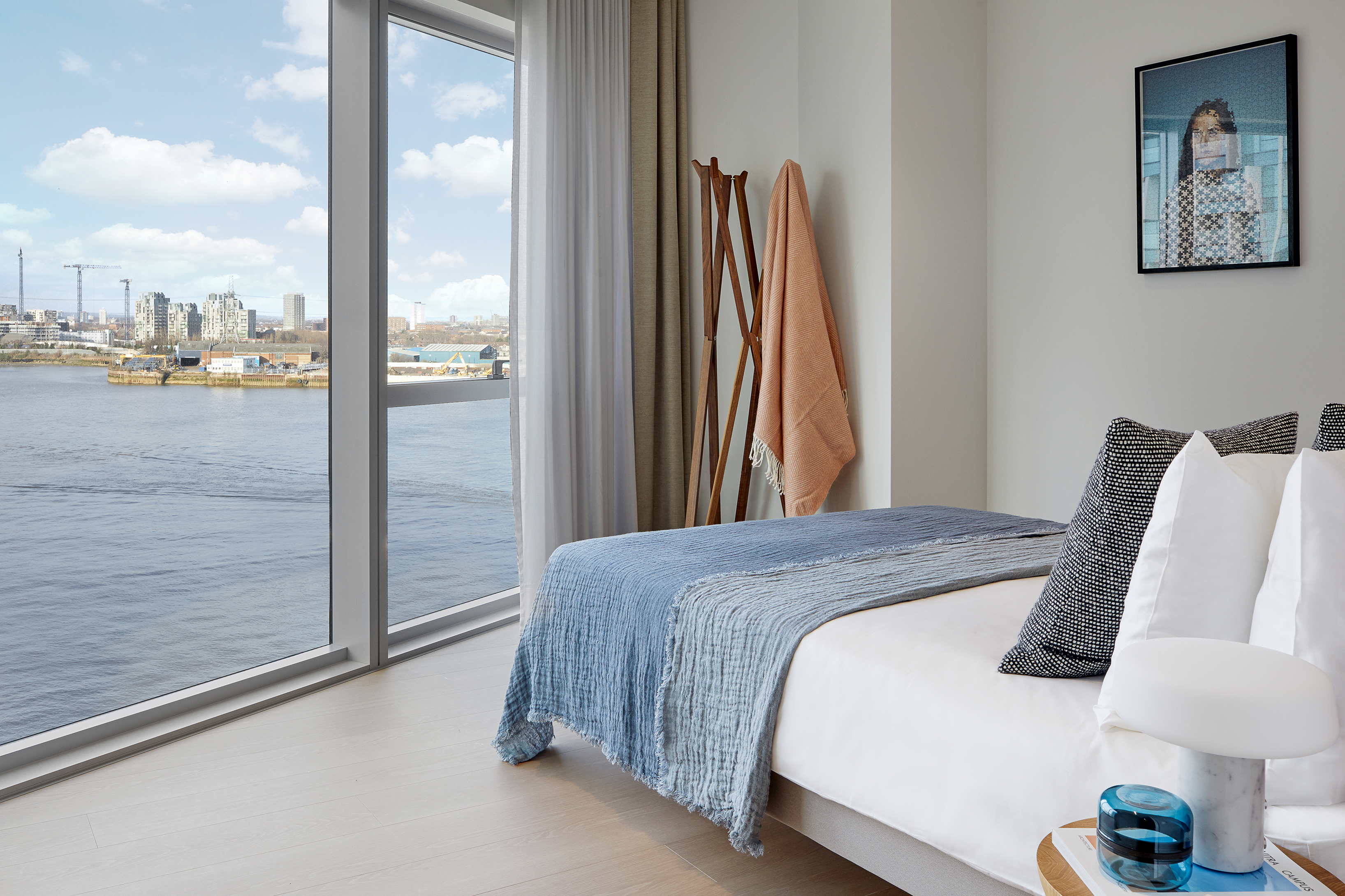 Thames views from a bedroom in Greenwich