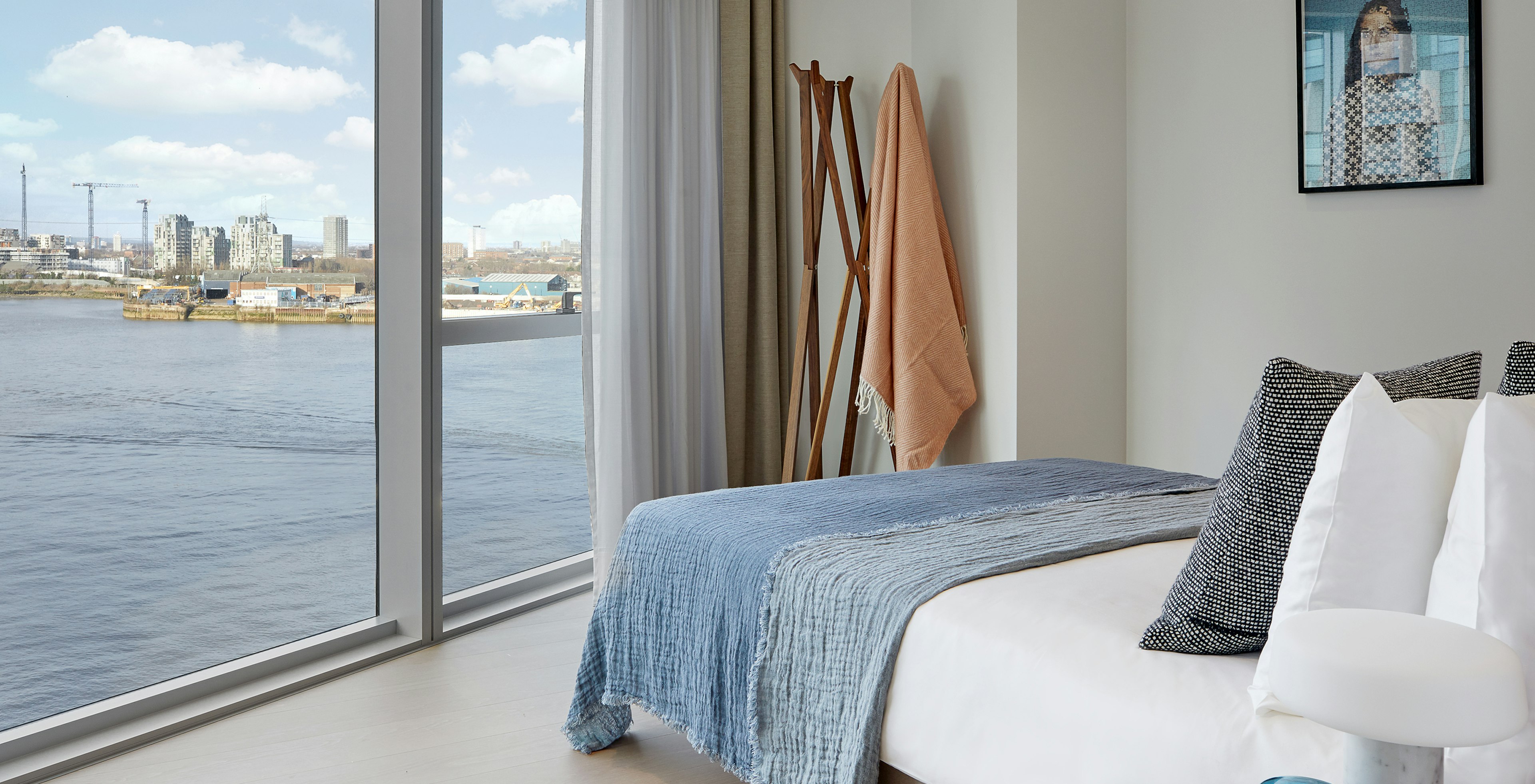 Thames views from a bedroom in Greenwich