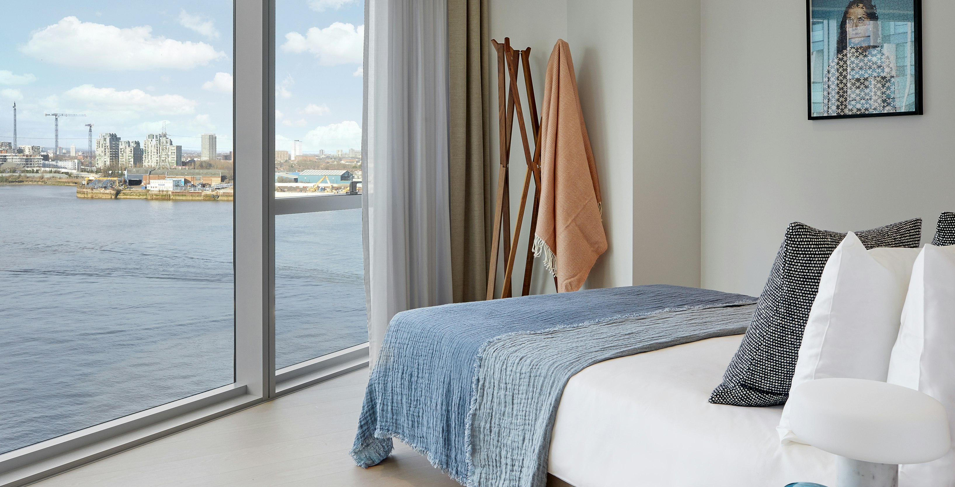 Thames views from a bedroom in Greenwich