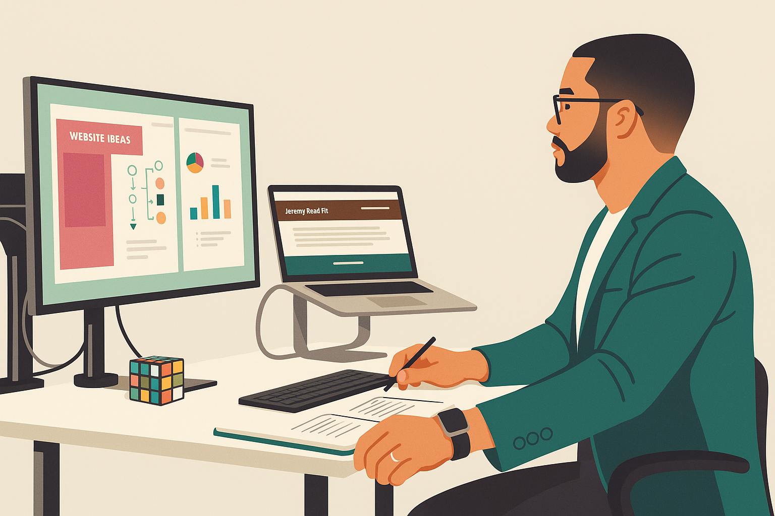 man on desk using a computer