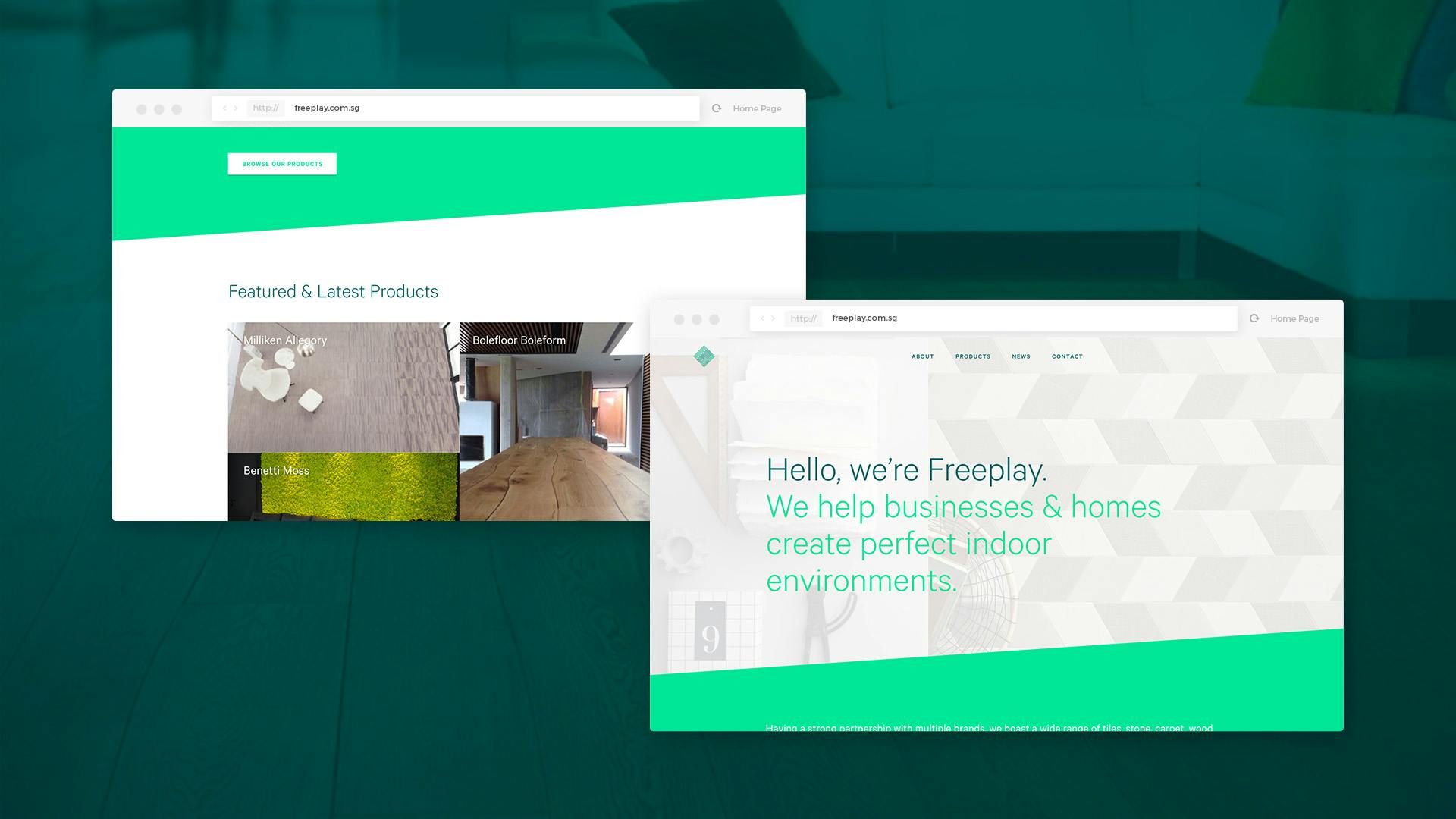Freeplay website home page on desktop view