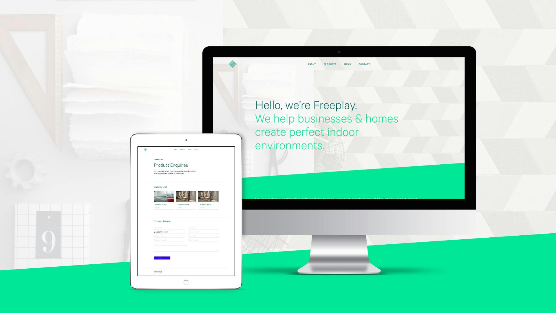 Freeplay website on desktop and tablet view