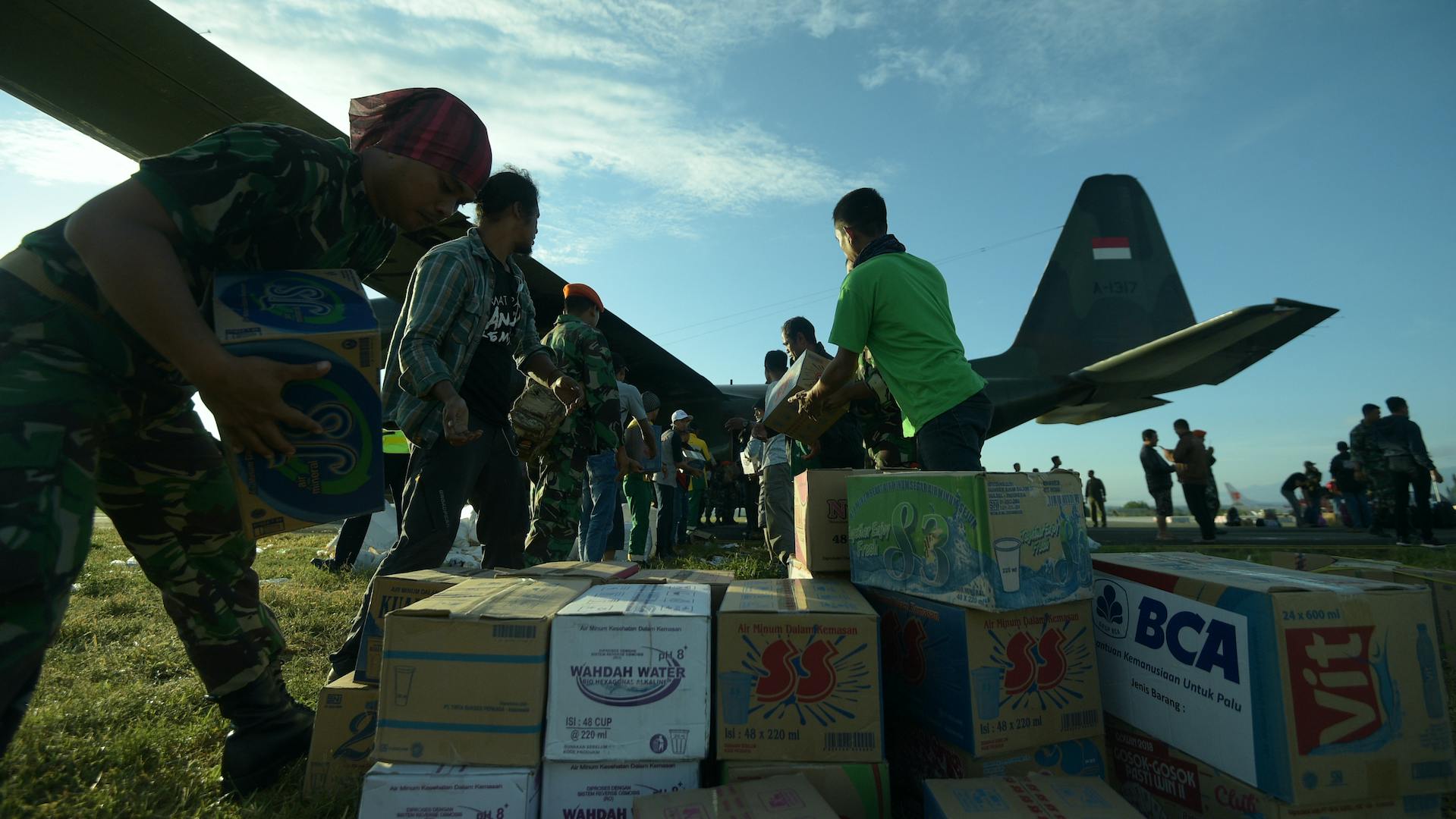 Chartered flights can drop humanitarian supplies into disaster zones.