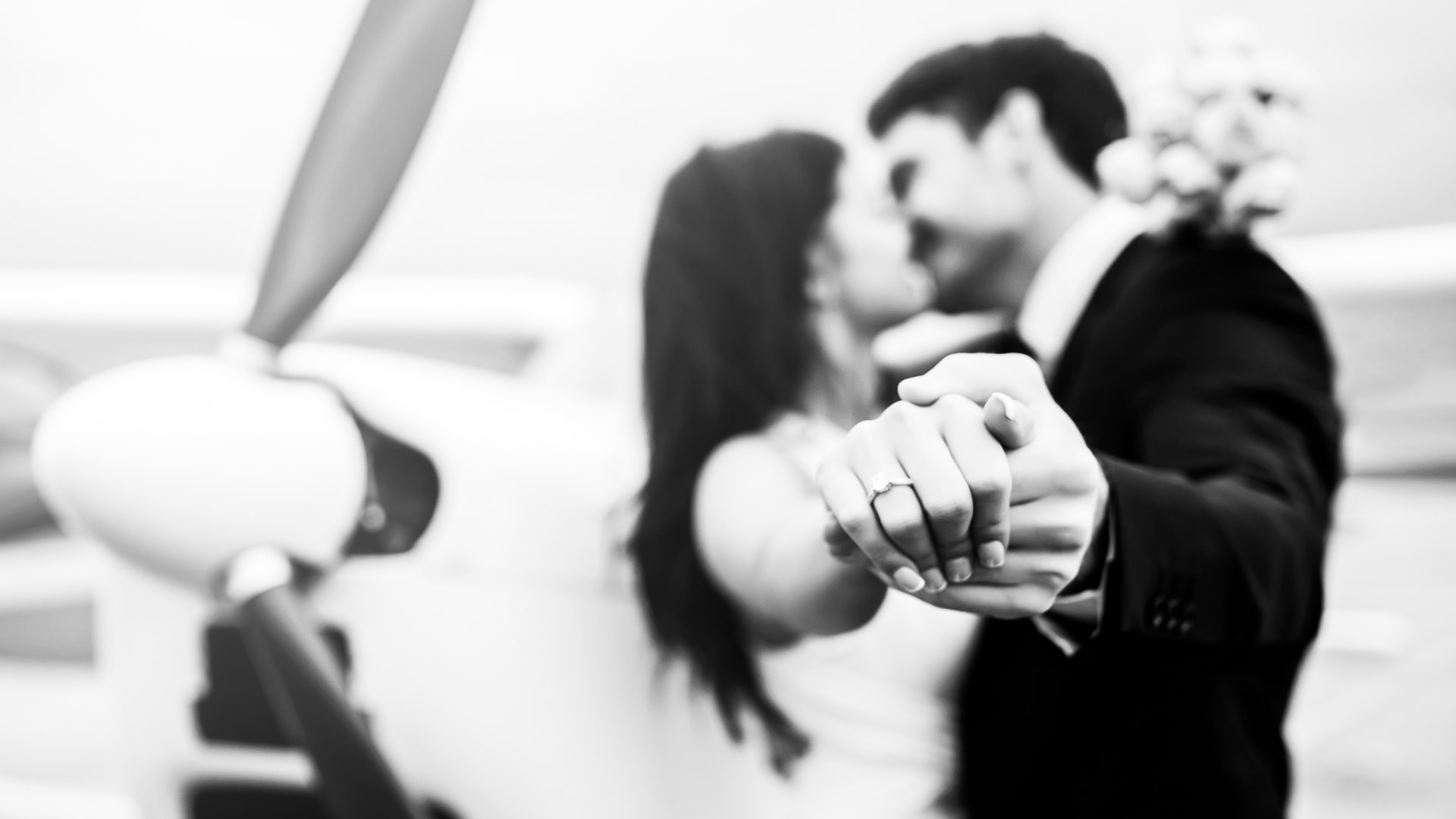 Arrive at your wedding destination in style with a private charter plane for your bridal party